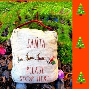 🎄 Rae Dunn Burlap Christmas Doorstop